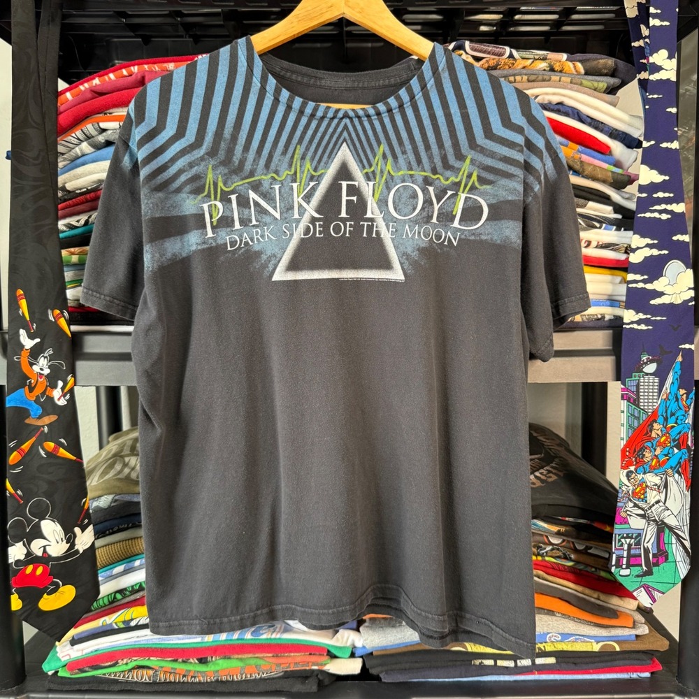 2000s Black Pink Floyd Dark Side Of The Moon Graphic Tee Medium